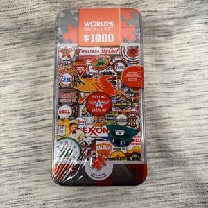 NEW World's Smallest 1000 Piece Puzzle - Retro Gas Station Signs 11.7" X 16.5"